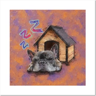 Sleeping French Bulldog Posters and Art